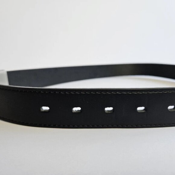 COBE Black Leather Belt – Classic Style with Silver Buckle – Size 32” - Picture 3 of 7